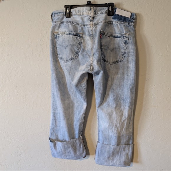 (Levi's) RE/DONE VINTAGE CROP RELAXED SUMMER BLUE JEANS WITH HIGH WAIST - Picture 6 of 16